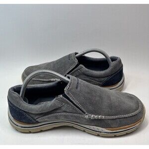 Skechers Relaxed Fit Creston Men's Size 8 Slip On Casual Loafers Gray & Blue
